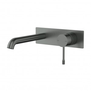 Ikon Linie Gun Metal Wall Basin Mixer Or Bath Mixer 220